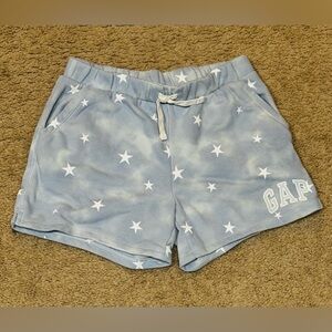 Girls Gap Blue Tye Died W/ Stars Sweat Shorts Size XXL 14/16